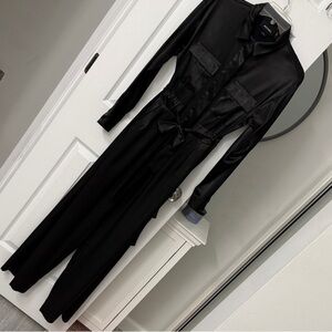 Monki Satin Black Jumpsuit